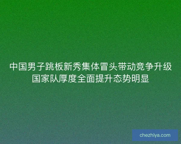 中国男子跳板新秀集体冒头带动竞争升级国家队厚度全面提升态势明显 中国男子跳板新秀集体冒头带动竞争升级国家队厚度全面提升态势明显